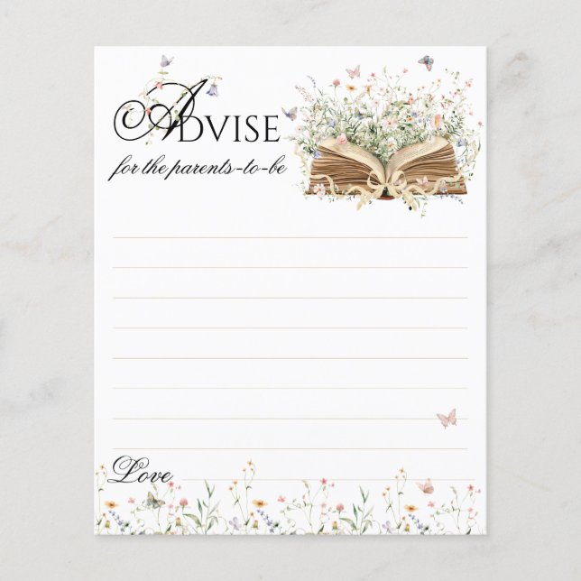 新しいチャプター開始ベイビーシャワーアドバイスゲーム (正面)