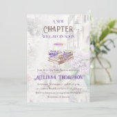 新しいチャプター開始ラベンダーティーブランチ赤ちゃんシャワー 招待状 (スタンド正面)