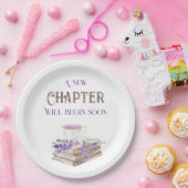 新しいチャプター開始ラベンダーブランチ本ベビーシャワー ペーパープレート (パーティー)
