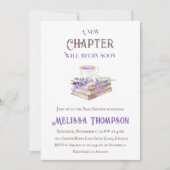 新しいチャプター開始ラベンダーブランチ本ベビーシャワー 招待状 (正面)