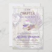 新しいチャプター開始ラベンダーブーケ赤ちゃんシャワー 招待状 (正面)