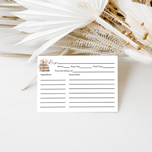 新しいチャプター開始ワイルドフラワーブライダルシャワーレシピ エンクロージャーカード