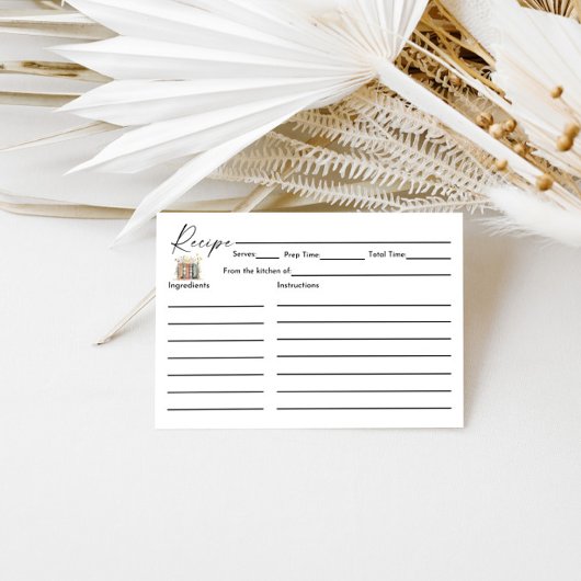 新しいチャプター開始ワイルドフラワーブライダルシャワーレシピ エンクロージャーカード