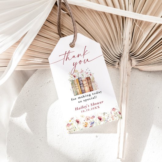 新しいチャプター開始ワイルドフラワーブライダルシャワー ギフトタグ