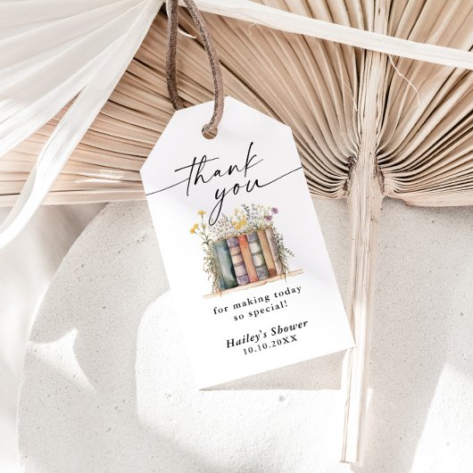 新しいチャプター開始ワイルドフラワーブライダルシャワー ギフトタグ