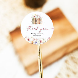 新しいチャプター開始ワイルドフラワーブライダルシャワー ラウンドシール