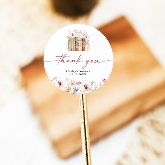 新しいチャプター開始ワイルドフラワーブライダルシャワー ラウンドシール