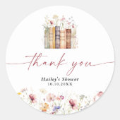 新しいチャプター開始ワイルドフラワーブライダルシャワー ラウンドシール (正面)
