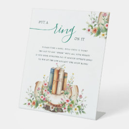 新しいチャプター・ストーリーブックを置くリングや輪ブライダルシャワー 台座サイン