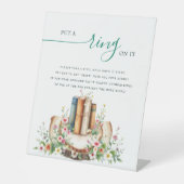 新しいチャプター・ストーリーブックを置くリングや輪ブライダルシャワー 台座サイン (正面)