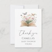 新しいチャプター・ストーリーブックベビーシャワー サンキューカード (正面)