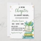 新しいチャプター・ストーリーブックベビーシャワー 招待状 (正面)