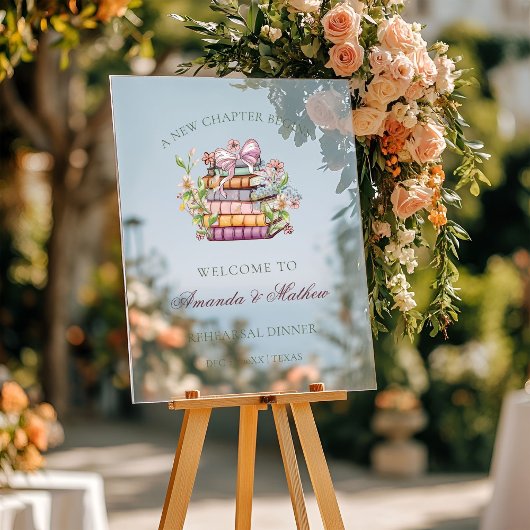 新しいチャプター・ストーリー・ブックリハーサル・ディナー・ウェルカム アクリルサイン