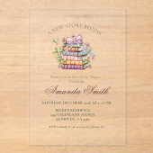 新しいチャプター・ストーリー・ブック・ブライダルシャワー アクリル招待状 (正面)