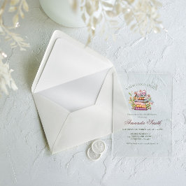 新しいチャプター・ストーリー・ブック・ブライダルシャワー アクリル招待状