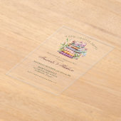 新しいチャプター・ストーリー・ブック・ブライダルシャワー アクリル招待状 (レイダウン)