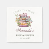 新しいチャプター・ストーリー・ブック・ブライダルシャワー スタンダードカクテルナプキン (正面)