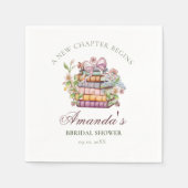 新しいチャプター・ストーリー・ブック・ブライダルシャワー スタンダードカクテルナプキン (正面)
