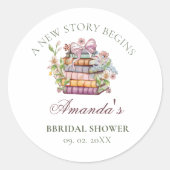 新しいチャプター・ストーリー・ブック・ブライダルシャワー ラウンドシール (正面)