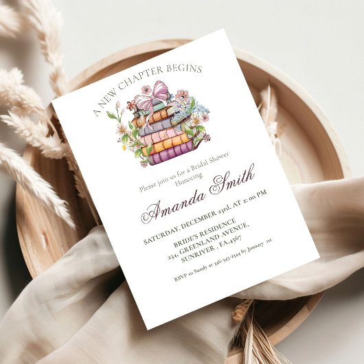 新しいチャプター・ストーリー・ブック・ブライダルシャワー 招待状