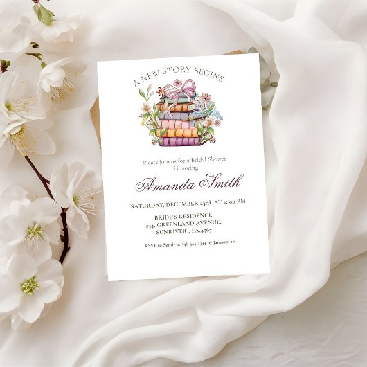 新しいチャプター・ストーリー・ブック・ブライダルシャワー 招待状