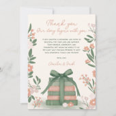 新しいチャプター・ブッお洒落クSage Green Baby Shower サンキューカード (正面)