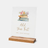 新しいチャプター・ブックス・ブライダルシャワー アクリルサイン (傾斜)