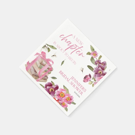 新しいチャプター・ブックス | 水彩ブライダルシャワー スタンダードカクテルナプキン (角)