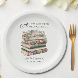 新しいチャプター・ブック・テーマ・ベビーシャワー ペーパープレート