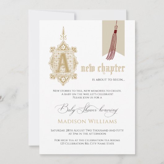 新しいチャプター・ベイビーシャワー招待状 招待状 (正面)