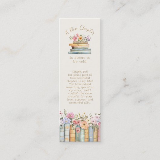 新しいチャプター・ワイルドフラワーの本のしおり スキニー名刺 (正面)