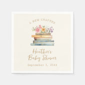 新しいチャプター・ワイルドフラワーブックベビーシャワー スタンダードカクテルナプキン (正面)