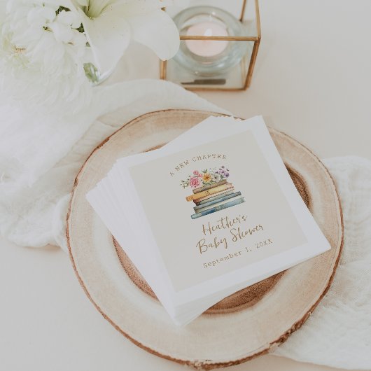 新しいチャプター・ワイルドフラワーブックベビーシャワー スタンダードカクテルナプキン