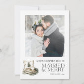 新しいチャプター&結婚した居心地の良いメリーニュートラルフォト シーズンカード (正面)