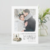 新しいチャプター&結婚した居心地の良いメリーニュートラルフォト シーズンカード (スタンド正面)