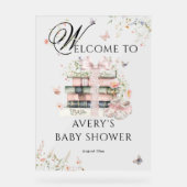 新しいチャプターBegin Book Wildflower赤ちゃんガールシャワー アクリルサイン (正面)