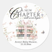 新しいチャプターBegin Book Wildflower赤ちゃんガールシャワー ラウンドシール (正面)