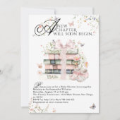 新しいチャプターBegin Book Wildflower赤ちゃんガールシャワー 招待状 (正面)