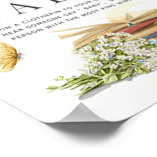 新しいチャプターBOok赤ちゃんシャワーゲーム言わないベビー ポスター (角)