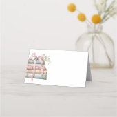 新しいチャプターPink Bow Books赤ちゃんシャワー プレイスカード (正面)