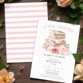 新しいチャプタ | 茶&ブックスウォーターカラーブライダルシャワー 招待状