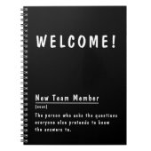 新しいチームメンバーの定義のおもしろい開始 ノートブック (正面)