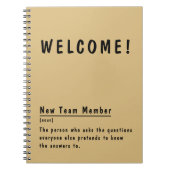 新しいチームメンバーの定義のおもしろい開始 ノートブック (正面)