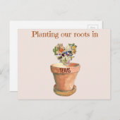 新しいテキサス州の発表に私たちのルーツを植え付ける 案内ポストカード (正面/裏面)