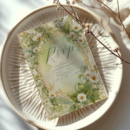 新しいデイジーアイボリーグ結婚リーン 出欠カード