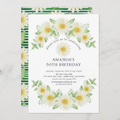新しいデイジー誕生日パーティーの招待 招待状 (正面/裏面)