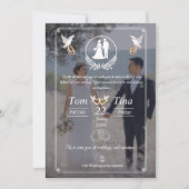 新しいデザインのエレガントな結婚式の招待状 招待状 (正面)