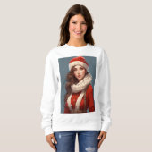 新しいデザインの女性の基本的な汗Tシャツ スウェットシャツ (正面フル)