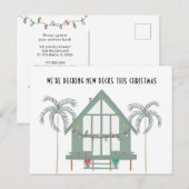 新しいデッキを作る ビーチハウス パームの木のある休日の家を移動する 案内ポストカード (正面/裏面)