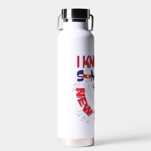 新しいトリックを知っている帽子の中の猫 ウォーターボトル (正面)